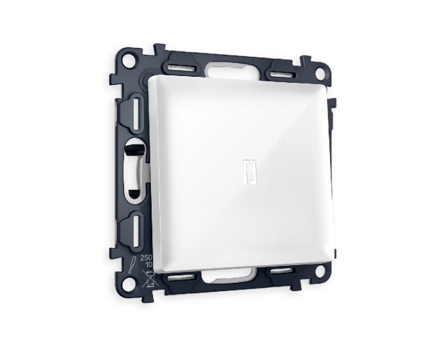 Комплект механизма 1-кл проходного выключателя с подсветкой Ambrella Volt Alfa MA102035