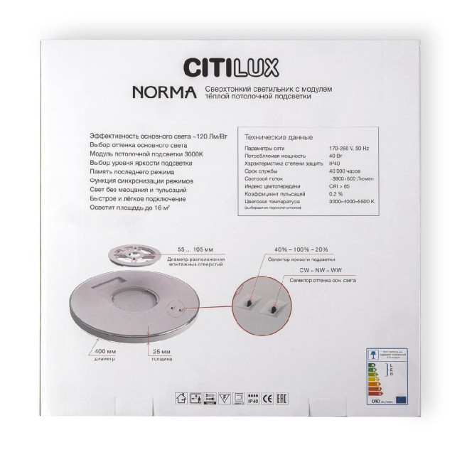 Потолочный светильник Citilux Norma CL748400