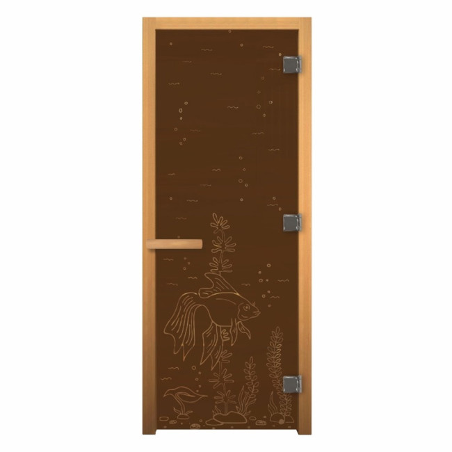 Дверь стеклянная Бронза Матовая "РЫБКА" (Осина, 8, 190х70, Бронза Матовая "РЫБКА", 28)