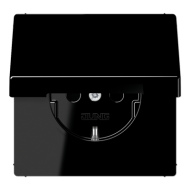 Розетка Schuko с крышкой Jung LS1520BFKLSW