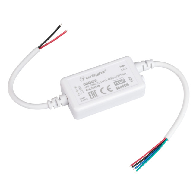 Диммер Arlight ARL-Sirius-Tuya-RGB-SUF Slim (12-24V, 3x2A, 2.4G) 032348 Диммер Arlight ARL-Sirius-Tuya-RGB-SUF Slim (12-24V, 3x2A, 2.4G) 032348