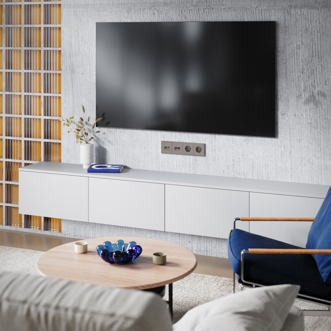 Накладка для розетки TV+RJ45 кат. 6 Voltum S70 (капучино) VLS002714