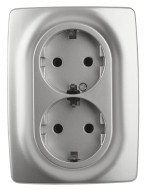 Розетка 2x2P+E Schuko со шторками Эра 12-2108-03 Б0036444