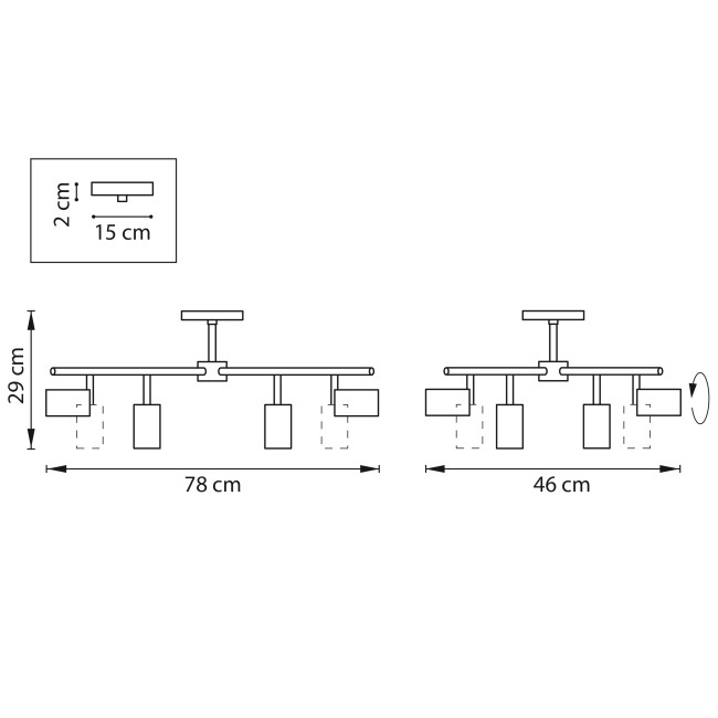 Люстра на штанге Lightstar Rullo LR728374364 (571728+214437-4+214436-4)