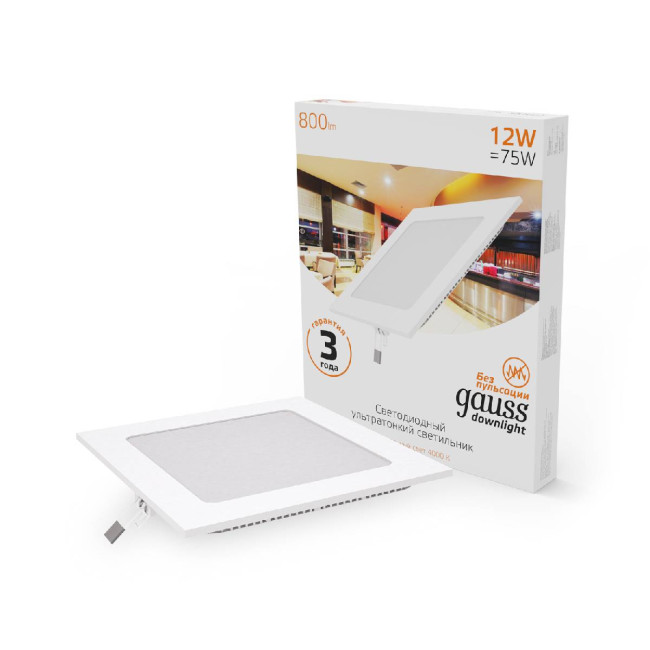 Встраиваемый светодиодный светильник Gauss 940111112 Встраиваемый светодиодный светильник Gauss 940111112