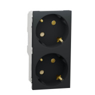Розетка двойная Schneider Electric Unica New Modular с/з со шторками NU306754A Розетка двойная Schneider Electric Unica New Modular с/з со шторками NU306754A