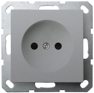 Розетка Jasmart без заземления цвет алюминий с защитными шторками (2P) 16A 250V G5503S