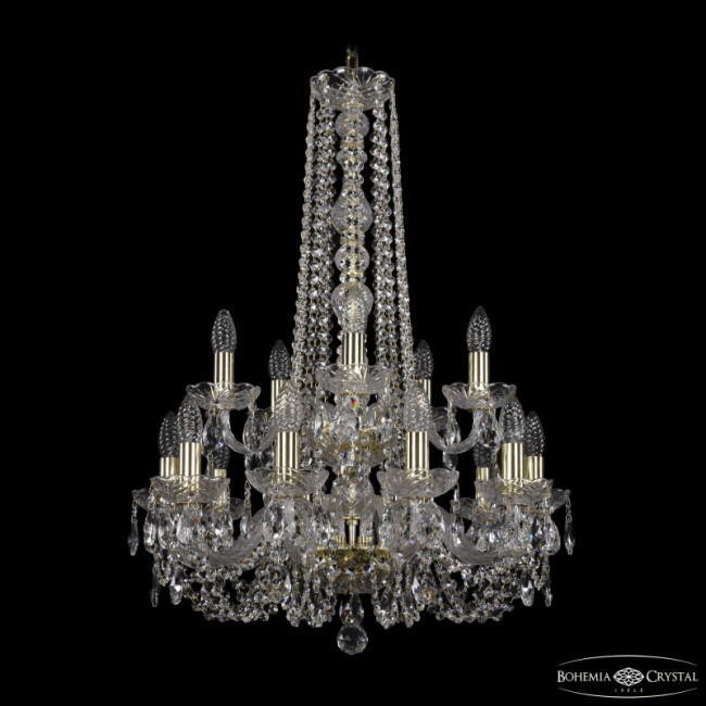 Подвесная люстра Bohemia Ivele Crystal 1402/10+5/195/h-80/2d G Подвесная люстра Bohemia Ivele Crystal 1402/10+5/195/h-80/2d G