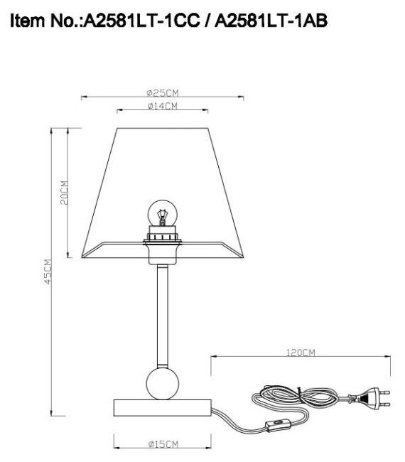 Настольная лампа Arte Lamp ELBA A2581LT-1AB Настольная лампа Arte Lamp ELBA A2581LT-1AB