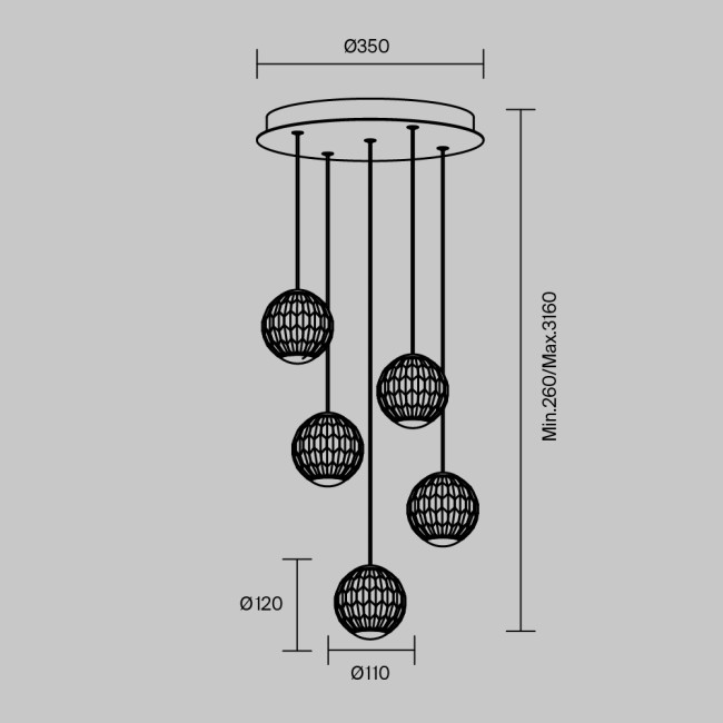 Каскадная люстра Maytoni Sapphire MOD293PL-L30BS3K Каскадная люстра Maytoni Sapphire MOD293PL-L30BS3K