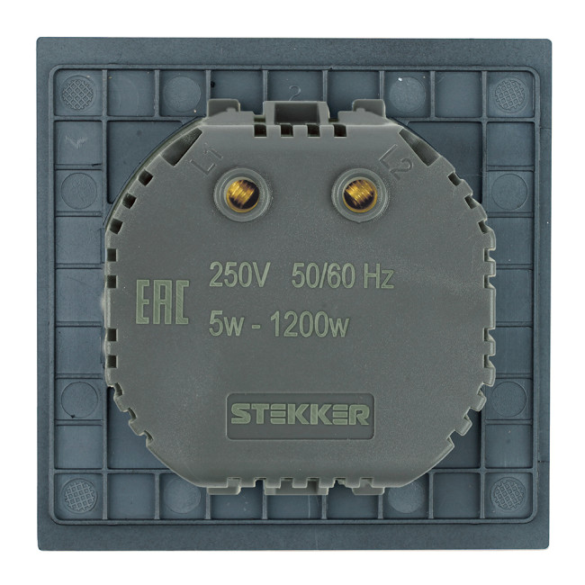 Выключатель диммирующий Stekker Мия RSW10-3106-05, серия Мия черный бархат 50568 Выключатель диммирующий Stekker Мия RSW10-3106-05, серия Мия черный бархат 50568
