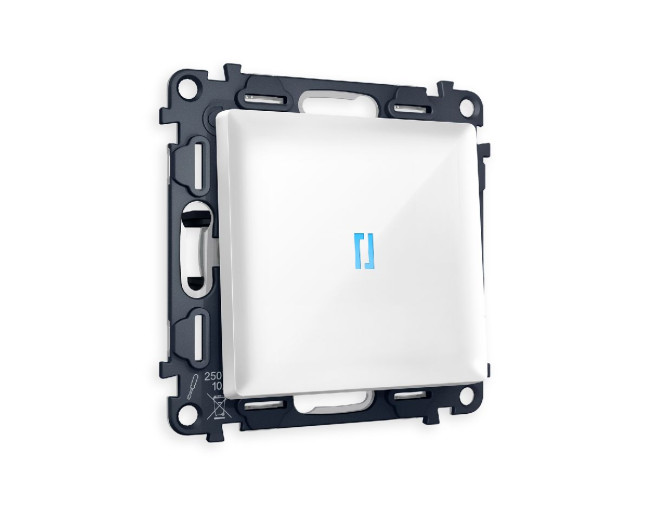 Комплект механизма 1-кл проходного выключателя с подсветкой Ambrella Volt Alfa MA102040