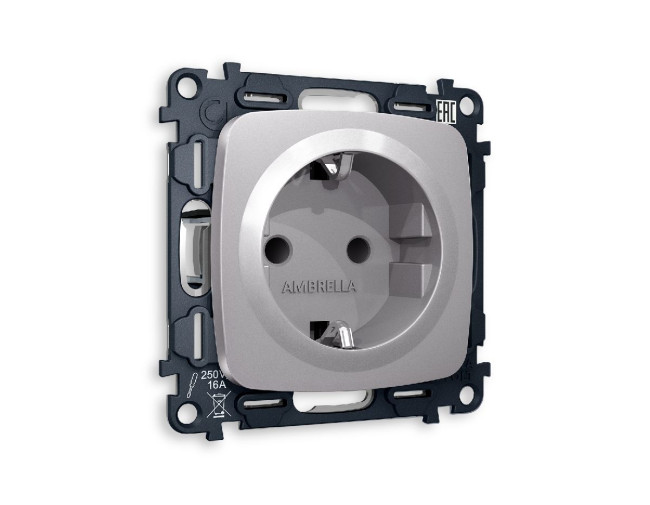 Комплект механизма розетки с/з cо шторками Ambrella Volt Omega MO507010 Комплект механизма розетки с/з cо шторками Ambrella Volt Omega MO507010
