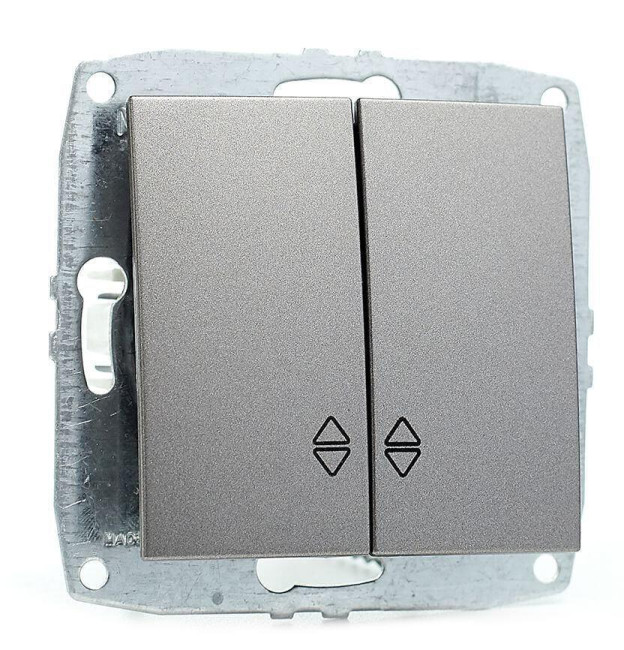 Выключатель двухклавишный проходной Mono Electric Despina-Larissa 10А 250В антрацит 500-002423-111 Выключатель двухклавишный проходной Mono Electric Despina-Larissa 10А 250В антрацит 500-002423-111