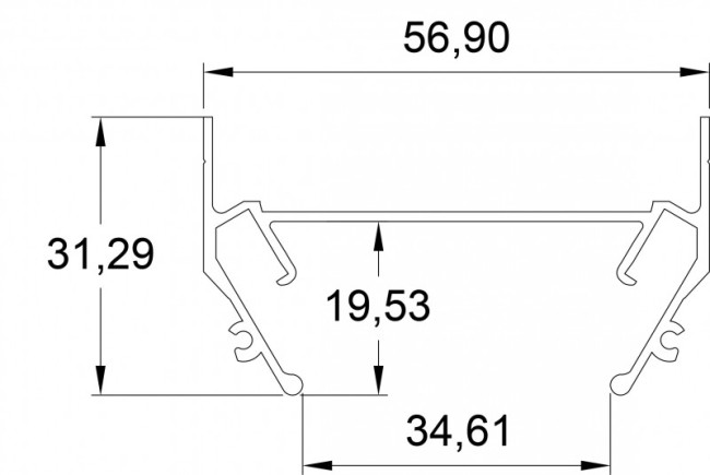 Профиль для шинопроводов Denkirs TR3050 TR3050-AL