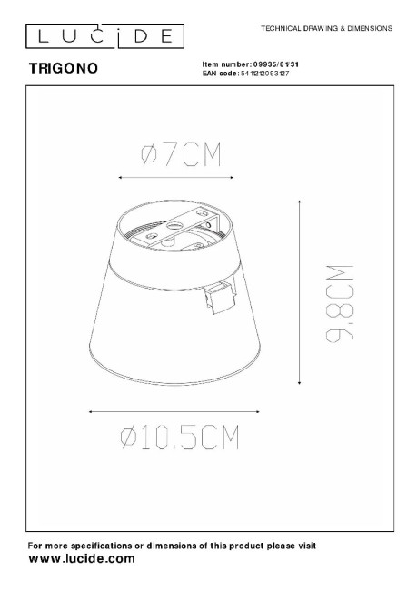Накладной спот Lucide Trigono 09935/01/31