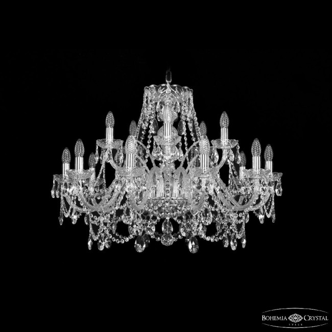 Подвесная люстра Bohemia Ivele Crystal 1411/10+5/300 Ni Подвесная люстра Bohemia Ivele Crystal 1411/10+5/300 Ni