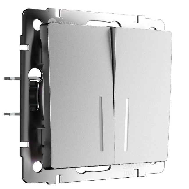 Выключатель двухклавишный с подсветкой Werkel W1120165 4690389195532 a063610 Выключатель двухклавишный с подсветкой Werkel W1120165 4690389195532 a063610