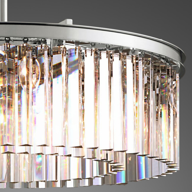 Подвесная люстра Delight Collection 1920s Odeon KR0387P-10B chrome/clear Подвесная люстра Delight Collection 1920s Odeon KR0387P-10B chrome/clear