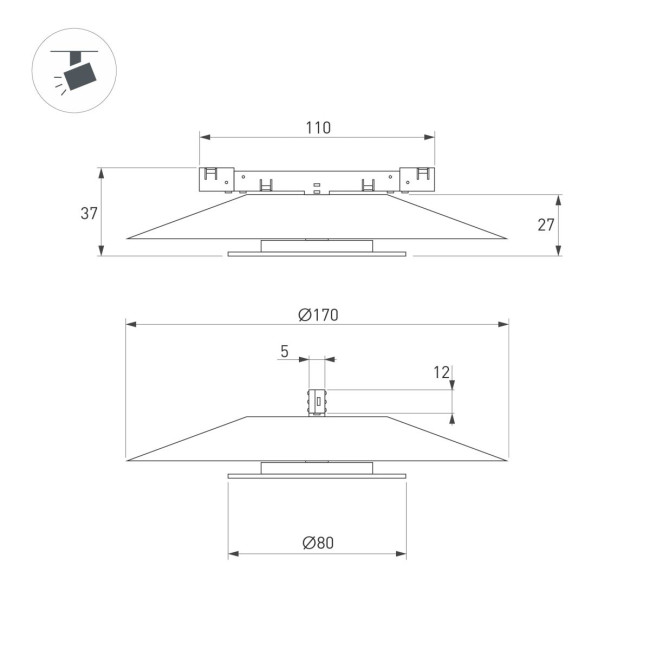 Трековый магнитный светильник Arlight MAG-MICROCOSM-VINYL-R170-7W Day4000 (WH, 150 deg, 24V) (IP20 Металл) 051835 Трековый магнитный светильник Arlight MAG-MICROCOSM-VINYL-R170-7W Day4000 (WH, 150 deg, 24V) (IP20 Металл) 051835