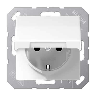 Розетка 2K+З с крышкой Jung AS1520KLWW Розетка 2K+З с крышкой Jung AS1520KLWW