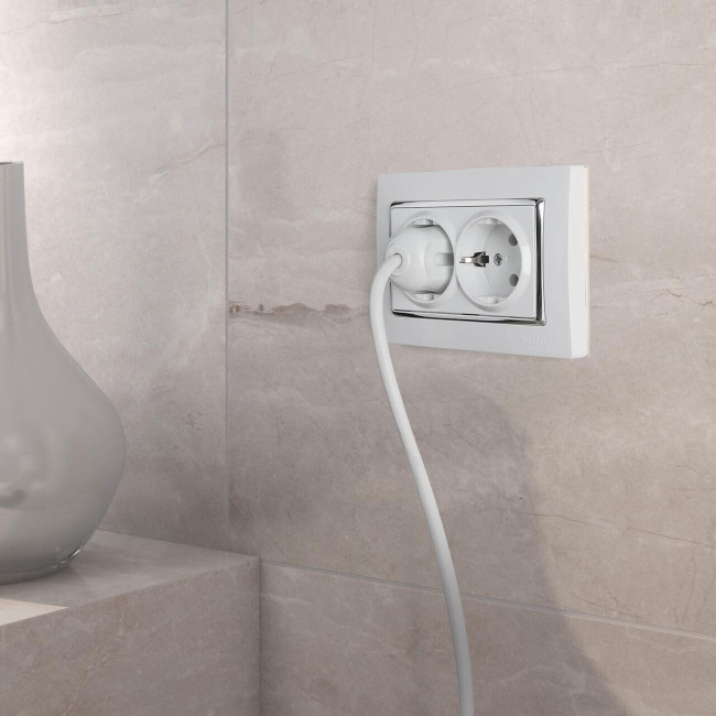 Рамка для двойной розетки Werkel Snabb белый/хром W0081901 4690389161063 Рамка для двойной розетки Werkel Snabb белый/хром W0081901 4690389161063