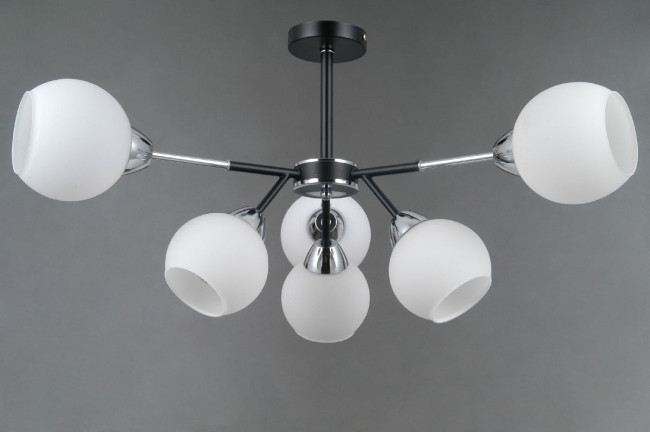 Люстра на штанге Illumico IL0715-6CSQ-24 BK CR LIBRA Люстра на штанге Illumico IL0715-6CSQ-24 BK CR LIBRA