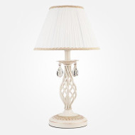 Настольная лампа Eurosvet Amelia 10054/1 белый с золотом/прозрачный хрусталь Strotskis Настольная лампа Eurosvet Amelia 10054/1 белый с золотом/прозрачный хрусталь Strotskis