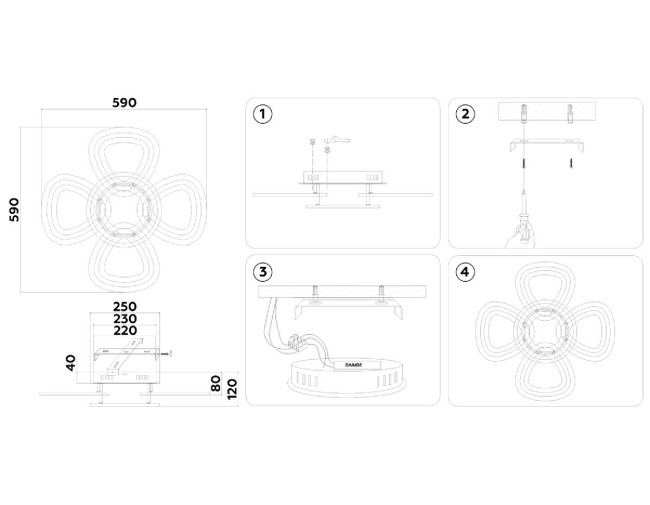 Потолочная люстра Ambrella Light Acrylica Original FA8925 Потолочная люстра Ambrella Light Acrylica Original FA8925
