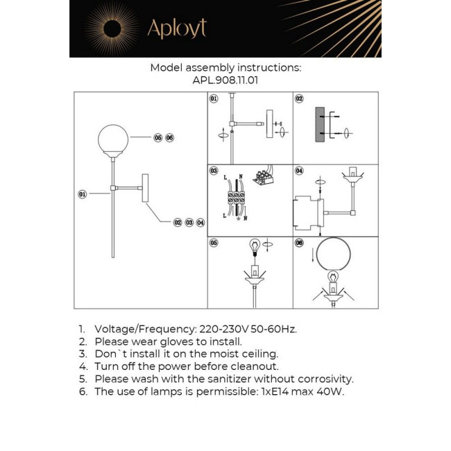 Бра Aployt Dominika APL.908.11.01 Бра Aployt Dominika APL.908.11.01