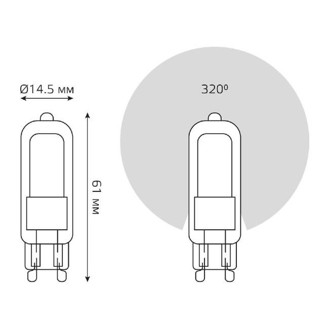 Лампа светодиодная Gauss G9 3.5W 4100K прозрачная 107809203 Лампа светодиодная Gauss G9 3.5W 4100K прозрачная 107809203