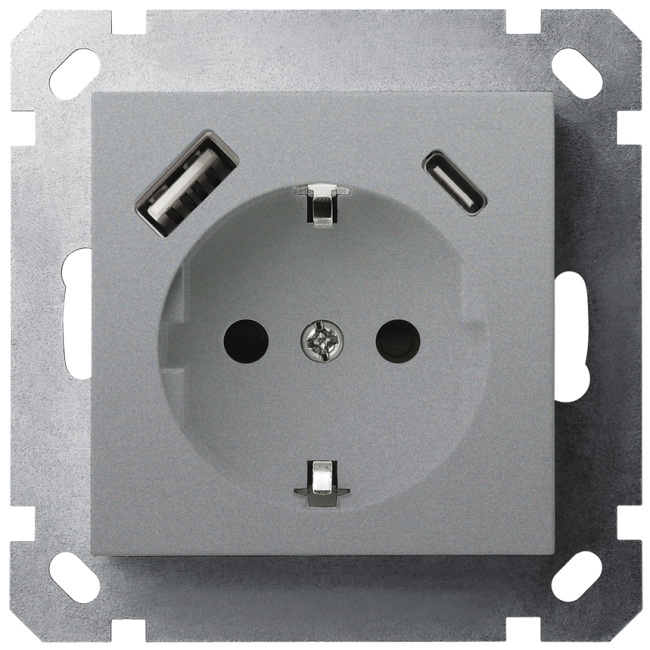 Розетка SHUKO Jasmart с USB тип A + C1 с защитными шторками (2P+T) 25W 16A 250V G5501USB-25S Розетка SHUKO Jasmart с USB тип A + C1 с защитными шторками (2P+T) 25W 16A 250V G5501USB-25S