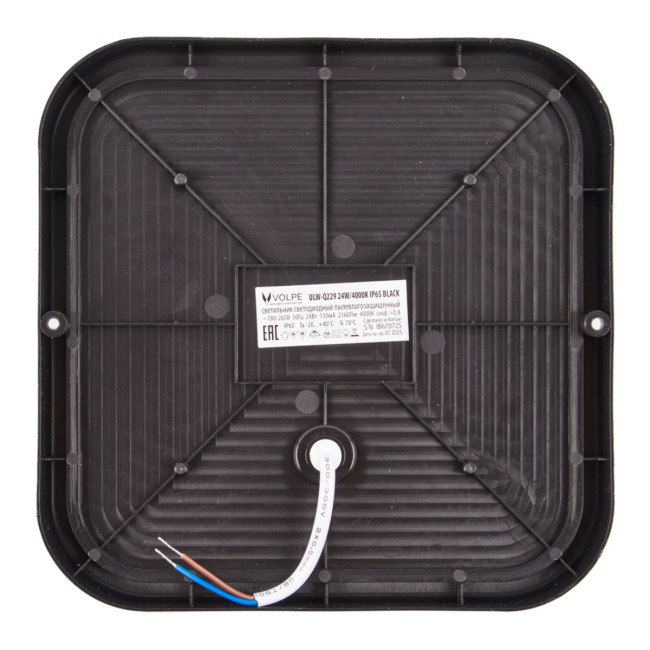 Накладной светильник влагозащищенный Volpe ULW-Q229 24W/4000K IP65 BLACK UL-00013195 Накладной светильник влагозащищенный Volpe ULW-Q229 24W/4000K IP65 BLACK UL-00013195