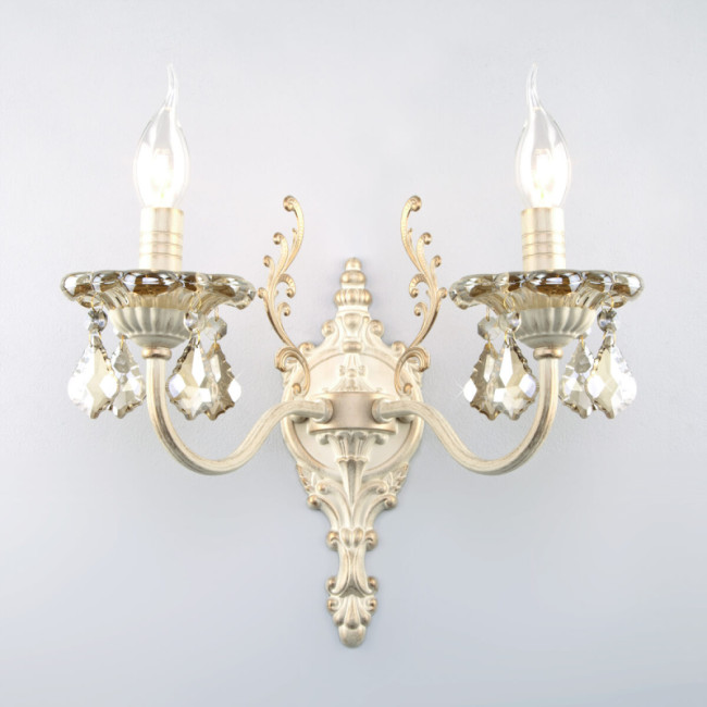 Бра Eurosvet 3281/2 белый с золотом/тонированный хрусталь Strotskis Бра Eurosvet 3281/2 белый с золотом/тонированный хрусталь Strotskis