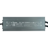 Трансформатор электронный для светодиодной ленты Feron LB007 250W 24V IP67 (драйвер) 53083