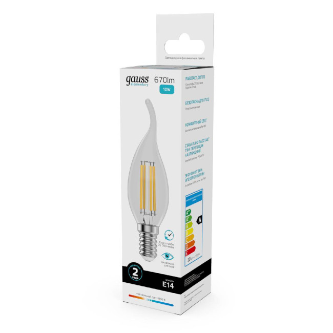 Лампа светодиодная Gauss Filament Elementary E14 10W 4100K 42120 Лампа светодиодная Gauss Filament Elementary E14 10W 4100K 42120