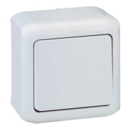 Переключатель одноклавишный на 2 направления Legrand Quteo 10A 250V IP44 серый 782334
