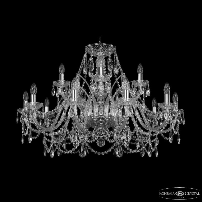 Подвесная люстра Bohemia Ivele Crystal 1411/10+5/360 Ni Подвесная люстра Bohemia Ivele Crystal 1411/10+5/360 Ni