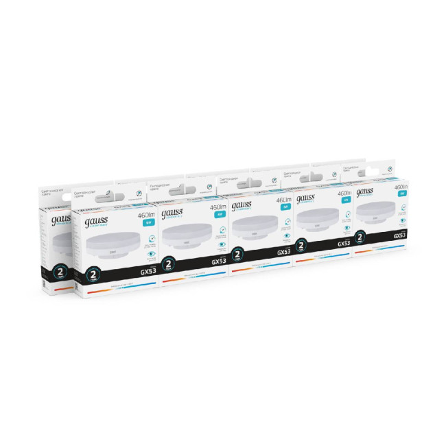 Лампа светодиодная Gauss GX53 6W 4100K матовая 83826 Лампа светодиодная Gauss GX53 6W 4100K матовая 83826