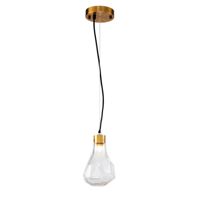 Подвесной светильник Delight Collection KR1197 KR1197P-1 brass/clear Подвесной светильник Delight Collection KR1197 KR1197P-1 brass/clear