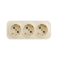Розеточный блок тройной с/з со шторками Legrand Quteo 782268 Розеточный блок тройной с/з со шторками Legrand Quteo 782268