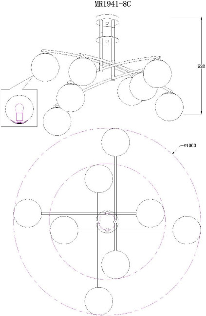 Потолочная люстра MyFar Aerton MR1941-8C