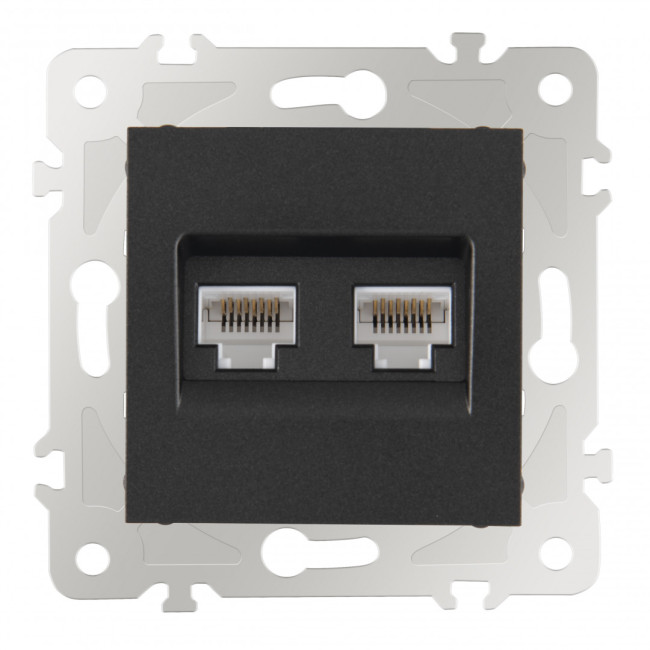 Розетка двойная RJ45 Arte Milano 203.45-2.black