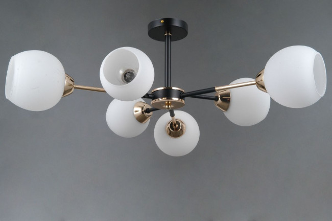 Люстра на штанге Illumico IL0715-6CSQ-24 BK GD LIBRA Люстра на штанге Illumico IL0715-6CSQ-24 BK GD LIBRA