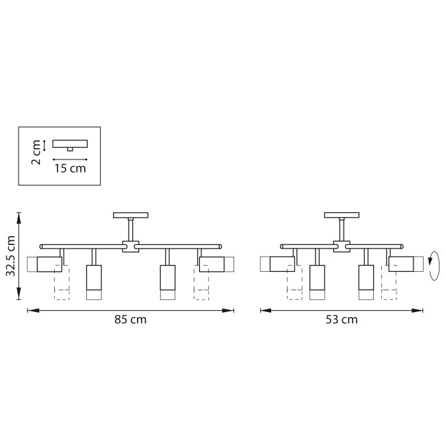 Люстра на штанге Lightstar Rullo LR7283743641 (571728+214437-4+214436-4+202431-8)