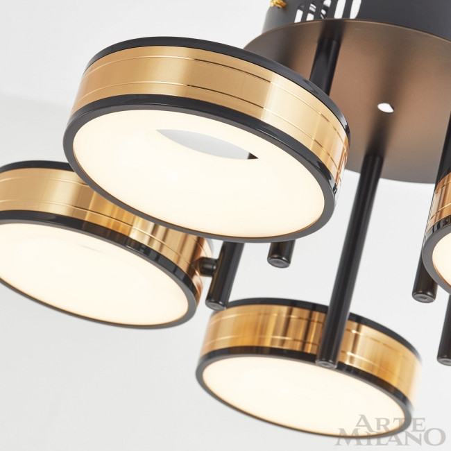 Потолочная люстра Arte Milano 271040/5R BK/GD Потолочная люстра Arte Milano 271040/5R BK/GD