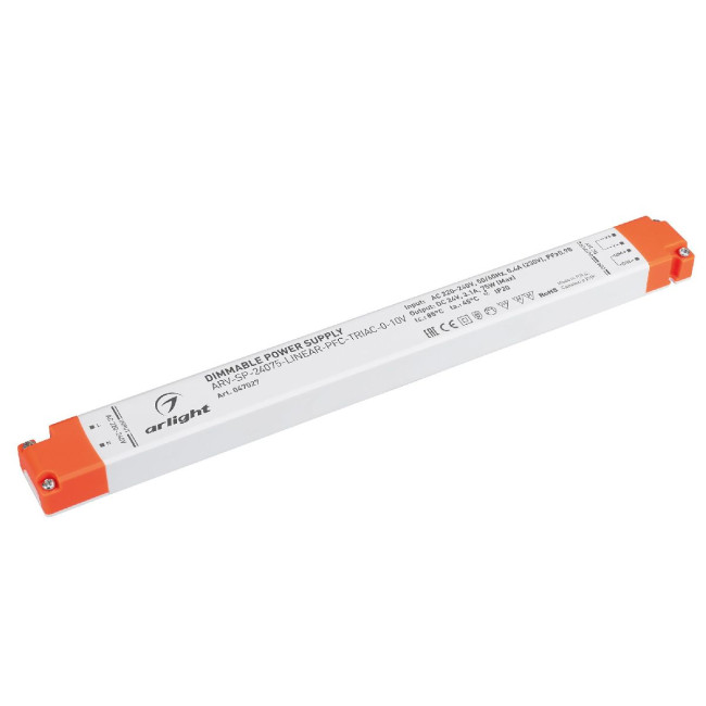 Блок питания Arlight ARV-SP-24075-LINEAR-PFC-TRIAC-0-10V (24V, 3.1A, 75W) 047027 Блок питания Arlight ARV-SP-24075-LINEAR-PFC-TRIAC-0-10V (24V, 3.1A, 75W) 047027