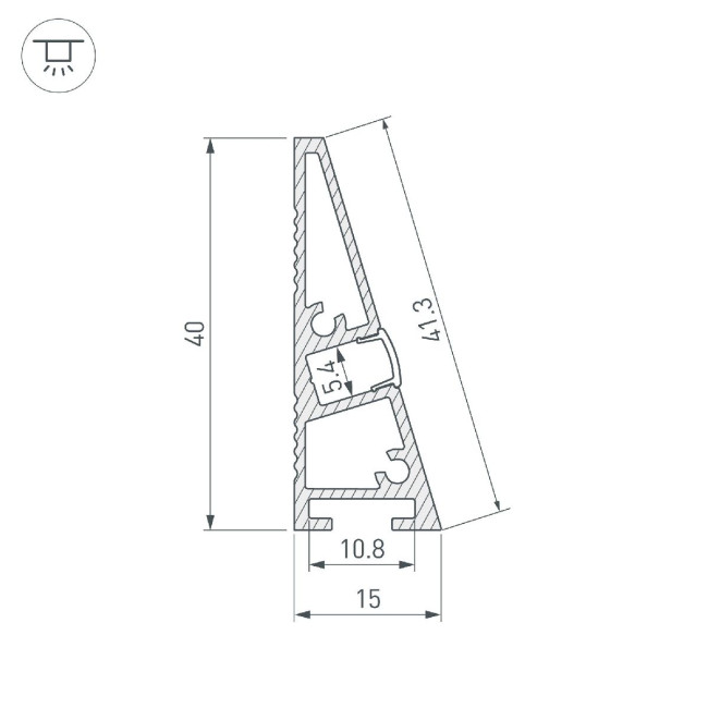 Алюминиевый профиль Arlight PLINTUS-H40-2000 BLACK 052398