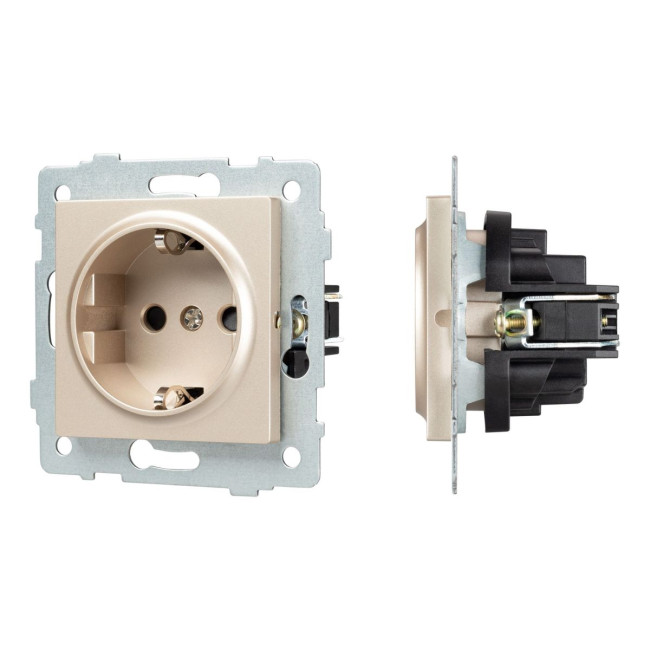 Механизм электрической розетки Arlight SCT-MEU1-PL-GD-V (250V, 16A) 049817 Механизм электрической розетки Arlight SCT-MEU1-PL-GD-V (250V, 16A) 049817