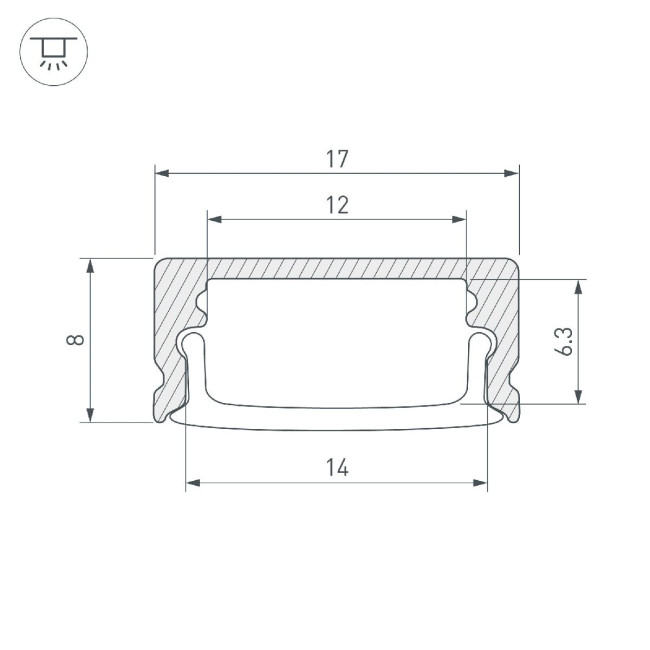 Профиль Arlight LINE-1708-2000 WHITE 044234(1)